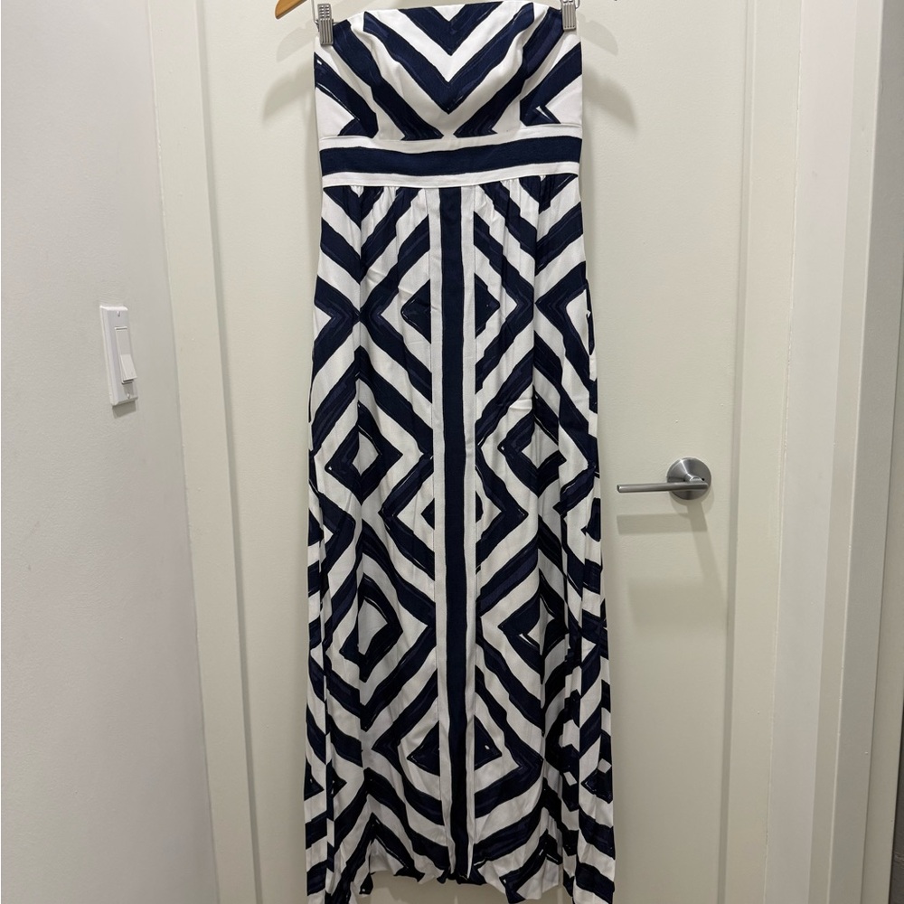 Vineyard Vines Navy and White Striped Dress with Pockets
